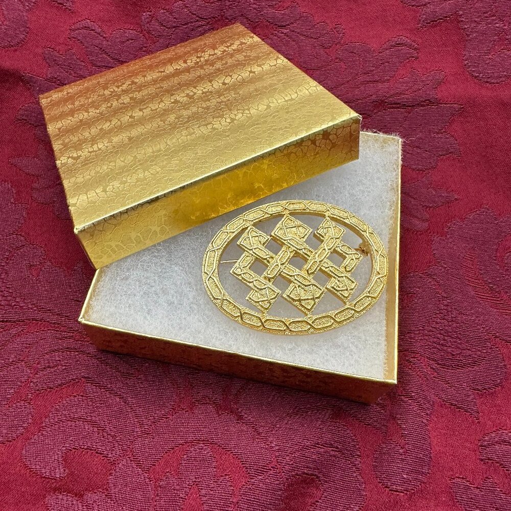 VTG Christian Dior Gold Plated Brooch by Grosse